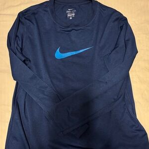 Nike Navy Dri-FIT Long Sleeve Tee